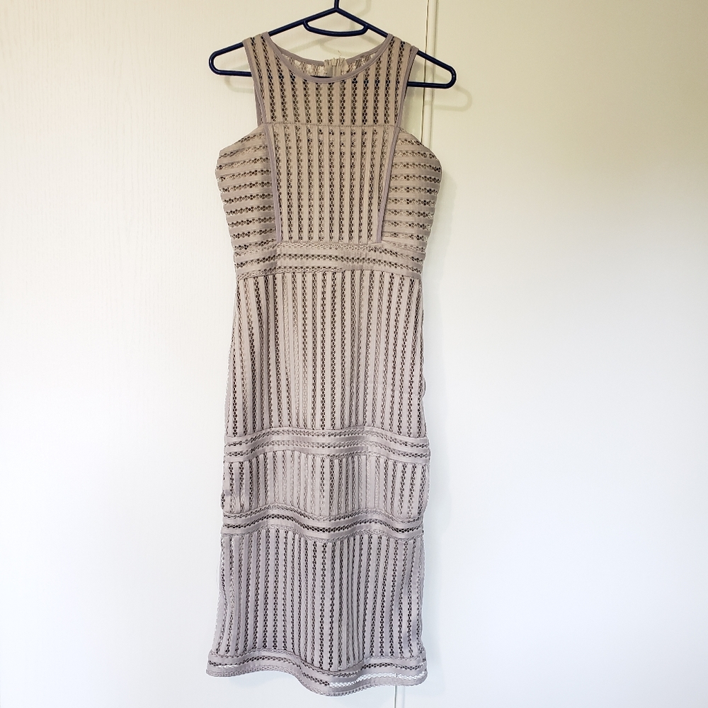 Gray dress fit size 0, with tear